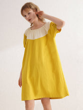 Camisón de algodón en contraste